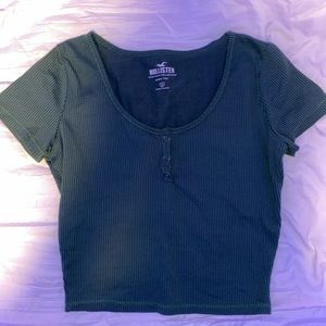 Hollister baby tee, size: s, color: green
